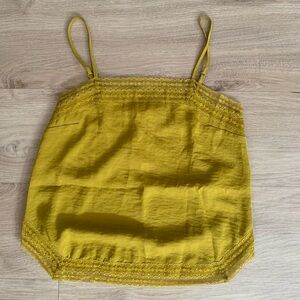 Yellow Tank Top Lace Cami Spaghetti Strap Camisole